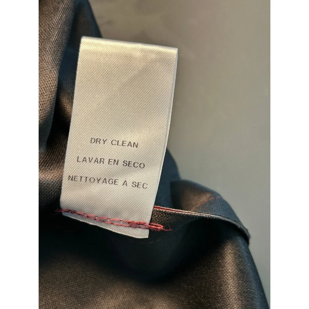 Donna Morgan‎ Faux Leather V-Neck Twist Detail Midi Dress Burgundy Size 14 - Picture 8 of 8